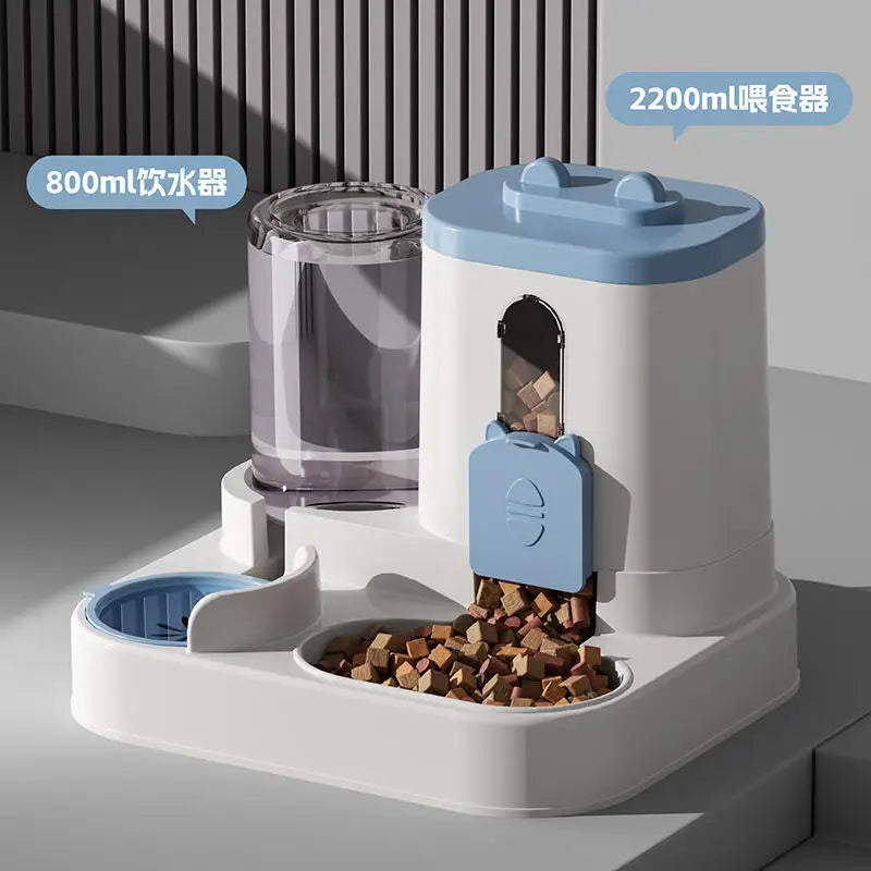 Automatic Dog & Cat Feeder & Waterer Set – Gravity Pet Food & Water Dispenser