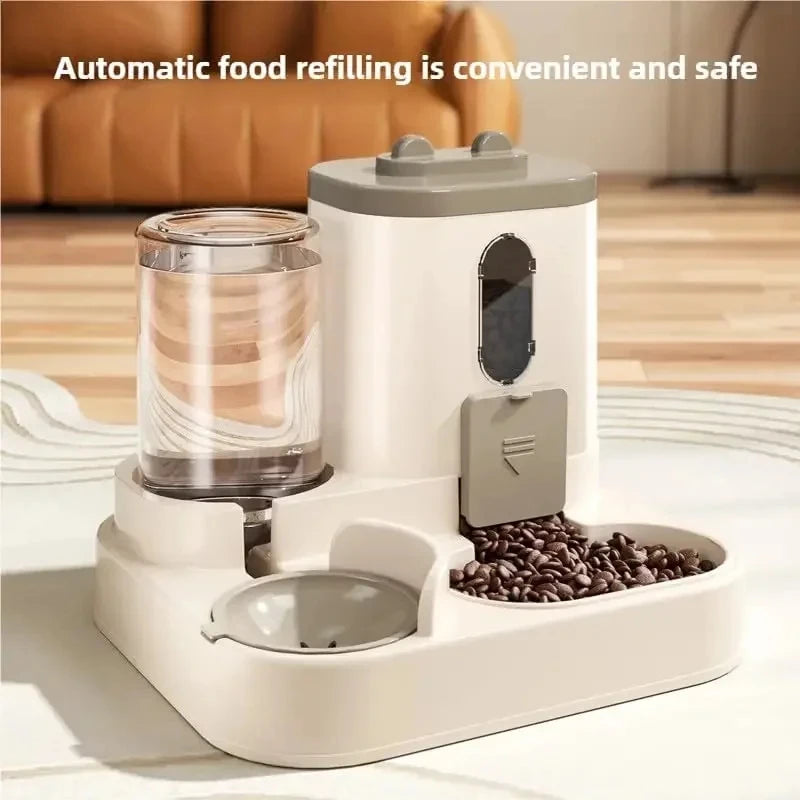 Automatic Dog & Cat Feeder & Waterer Set – Gravity Pet Food & Water Dispenser