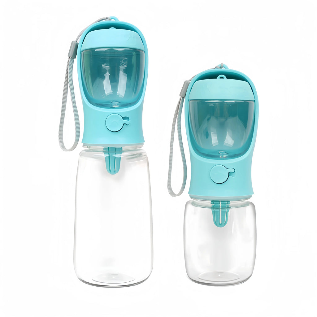 2-in-1 Portable Dog & Cat Water Bottle with Food Storage – Travel Pet Feeder Bowl